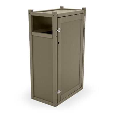 Slim Trash Receptacle with Door