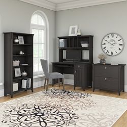 Salinas Office Set with Desk, Storage Hutch, File Cabinet & Bookcase