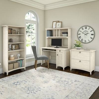 Salinas Office Set with Desk, Storage Hutch, File Cabinet & Bookcase