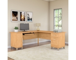 Somerset L-Desk with Storage Cabinet and File Drawer - 71"W