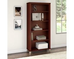 Somerset Traditional Five Shelf Bookcase with Adjustable Shelves - 65"H