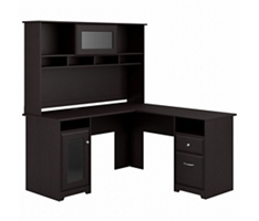 Cabot L-Desk with Storage Hutch and Lateral File Cabinet