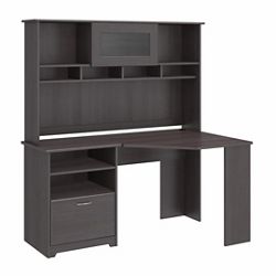 Cabot Reversible Corner Desk with Storage Hutch and File Drawer - 60"W