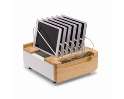 Bamboo Device Management Stand - Holds 6 Devices