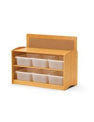 Bamboo Shelving Unit with Clear Tubs - 41"W x 16.5"D