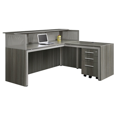 At Work Reception L-Shaped Desk with Reversible Return
