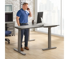At Work Adjustable Height Right L-Shaped Desk - 60"W