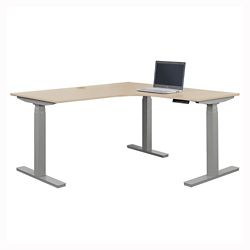 At Work Adjustable Height Right L-Shaped Desk - 60"W