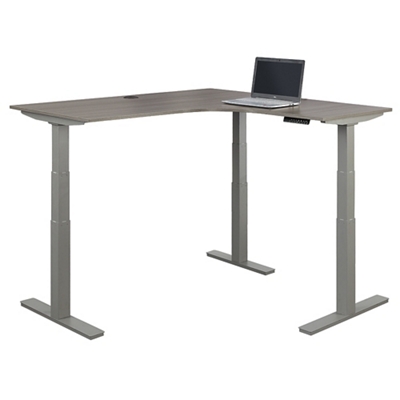 At Work Adjustable Height Right L-Desk - 71"W