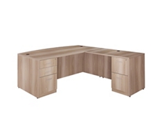 At Work Bowfront Reversible Executive L-Desk - 71"W
