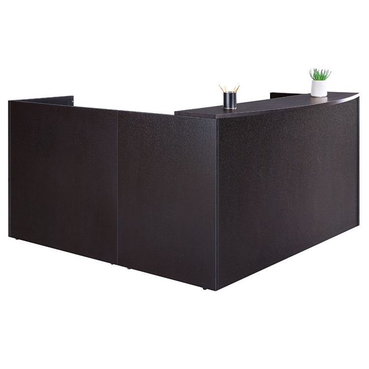 At Work 71"W x 30"D Reversible Reception L-Shaped Desk with Full Pedestal