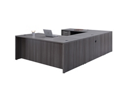 At Work U-Desk with Fully Reversible Bridge - 71"W
