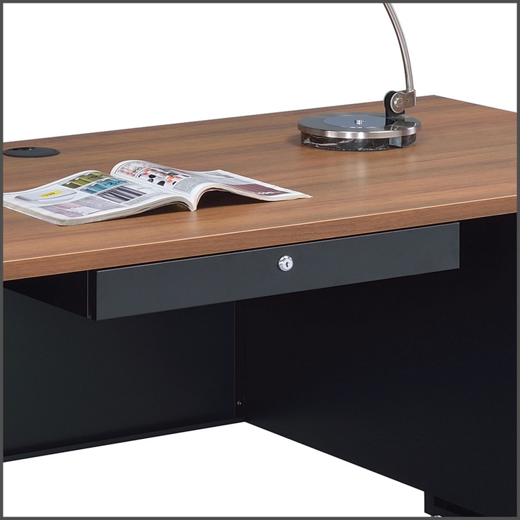 Carbon Double Pedestal Desk with Center Drawer - 66