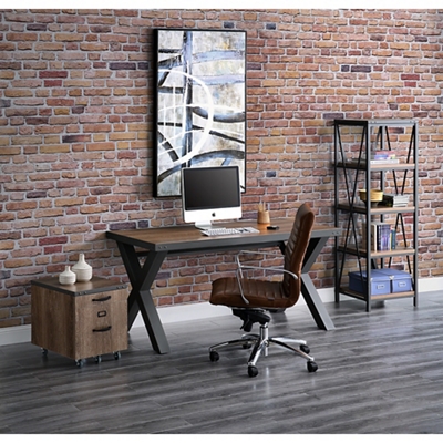 Rivet Desk and Bookcase Office Set