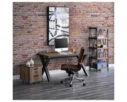 Rivet Desk and Bookcase Office Set