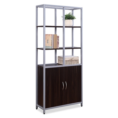 Compass 72"H Five-Shelf Bookcase with Doors