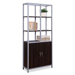 Compass 72"H Five-Shelf Bookcase with Doors