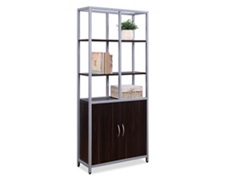 Compass 72"H Five-Shelf Bookcase with Doors