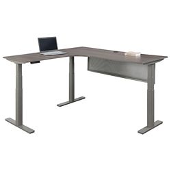 At Work Adjustable Height Left L-Shaped Desk with Modesty Panel - 72"W