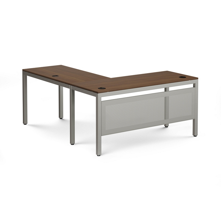 At Work Reversible L-Shaped Desk with Modesty Panel - 60"W X 72"D