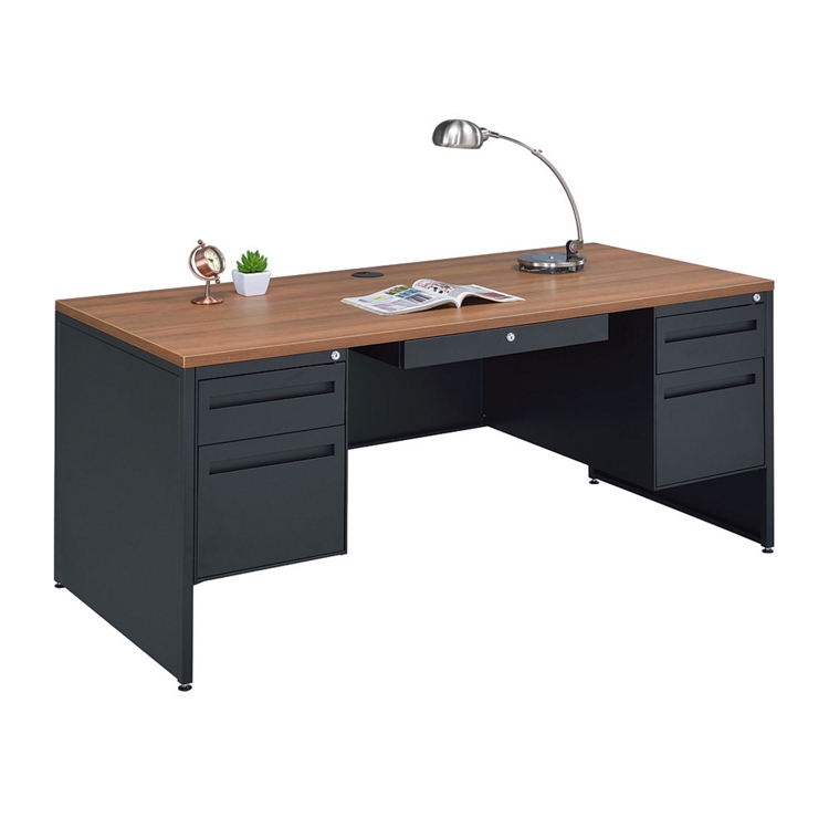 M&M CUSTOM PERFORMANCE FURNITURE　テーブル 94.5 in. L-Shape Black MDF Computer Desk with Stool, LED