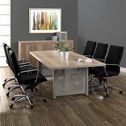 At Work Eight Seat Conference Table and Harper Chair Set - 8'L