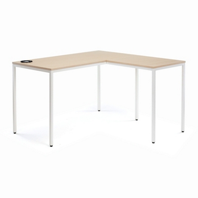 Via Single Pedestal L-Shaped Desk with Storage Hutch - 60W by Sauder  Commercial Extensions