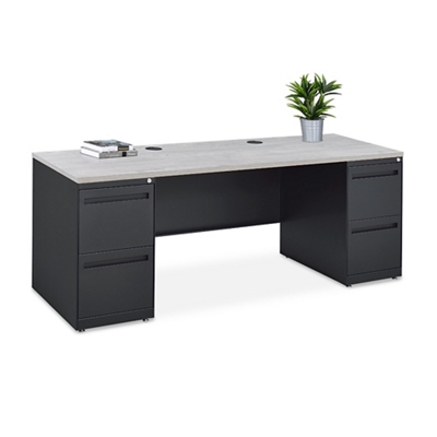 Carbon Double Pedestal Credenza 72"W x 24"D