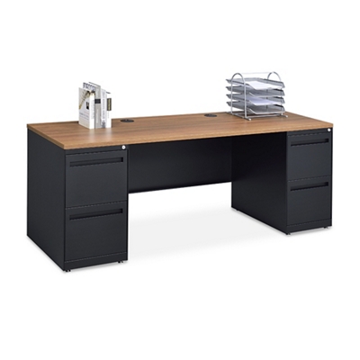 Carbon Executive Desk and Credenza Set