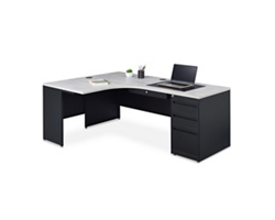 Carbon J-Desk with 3-Drawer Pedestal and Left Return 72