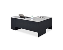 Carbon J-Desk with 3-Drawer Pedestal and Left Return 72"Wx48"D