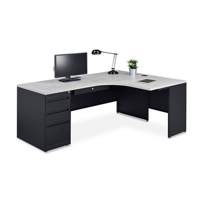 Metropolitan Adjustable Height L-Shaped Desk with Left Return by NBF  Signature Series