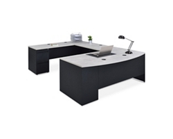 Carbon Bowfront Reversible U-Desk 72"Wx108"D