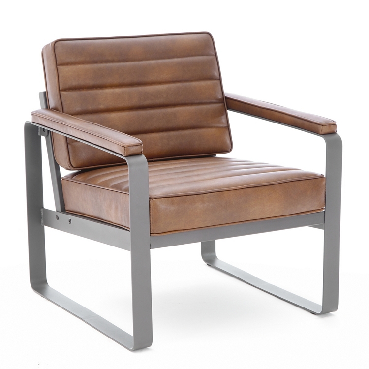 Rivet Faux Leather Lounge Chair