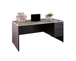 Carbon Single Pedestal Laminate Top Steel Desk 66"W x 30"D
