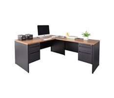 Carbon Steel Reversible L-Shaped Desk 66"W x 78"D