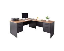 Carbon Steel Reversible L-Shaped Desk 66"W x 78"D