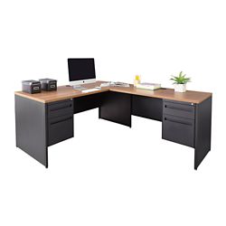 Carbon Steel Reversible L-Shaped Desk 66"W x 78"D