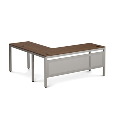 At Work Reversible L-Shaped Desk with Modesty Panel - 72
