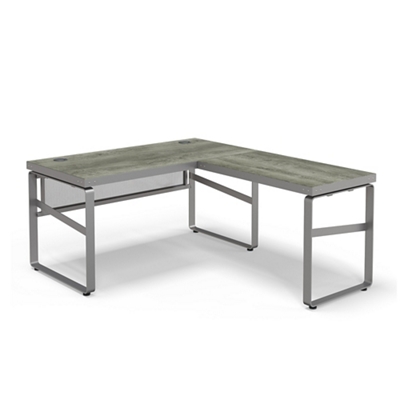 vitraヴィトラ　L字型ライトグレー合成樹脂パソコンデスク Rivet 59