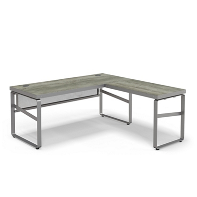 vitraヴィトラ　L字型ライトグレー合成樹脂パソコンデスク Rivet 71