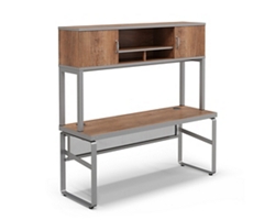 Rivet 71" Credenza Desk with Hutch &ndash; 71"Wx24"D