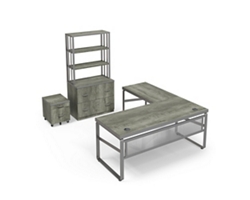 Rivet 71" L-Shaped Desk Office Set