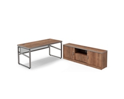 Rivet 65" Writing Desk with Low Return