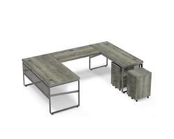 Rivet 65" U-Shaped Desk Office Set