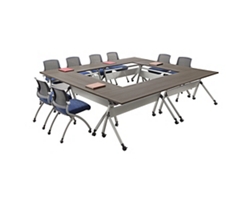 At Work Set of Six Flip Top Training Tables 60"W x 24"D