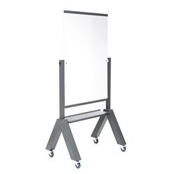 Portable Adjustable Reversible Easel with Two-Sided 28 x 40 Magnetic White  Enamel Coated Steel Whiteboard surface with Flipchart Holder