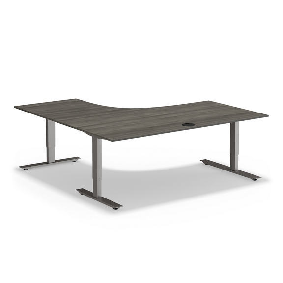 At Work Height Adjustable Right L-Shaped Standing Desk - 60"Wx60"D