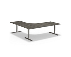 At Work Reversible Bowfront L-Shaped Desk - 71