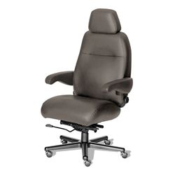 24/7 Big and Tall Chair with Headrest in Leather Front and Vinyl Sides